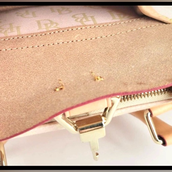 DOONEY & BOURKE Satchel  Leather & Canvas Denim DB Monogram Logo Handbag - Picture 10 of 16